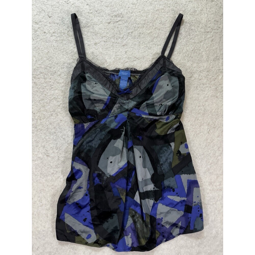 Simply Vera Vera Wang Intimates Top Black Purple Lace Edge Blouse Tank XL